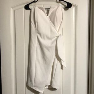White Strapless Evening short dress
